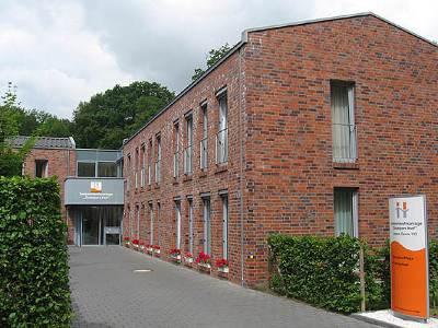 Der Eingangsbereich der Wohnanlage in Rheine