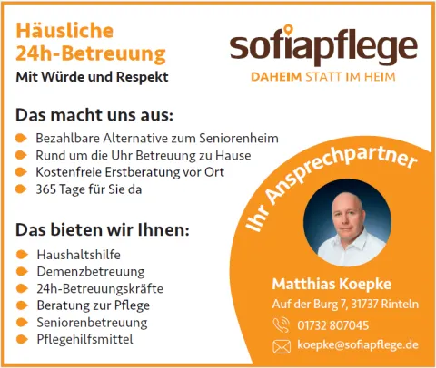Sofiapflege 24 Stunden Betreuung Weserbergland OWL