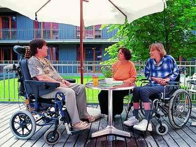 Auf der Terrasse des Generationenhauses Heslach