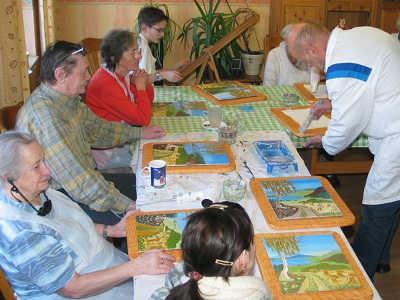 Malkurs im Alten- und Pflegeheim Zur Wettau