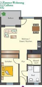 2-Zimmer-Wohnung Calluna im Erdgeschoß
