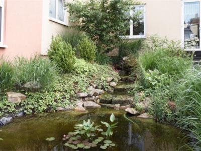 Der liebevoll angelegte Garten vor dem Haus ist der Bewohner ganzer Stolz