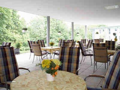 Die überdachte Terrasse des Theodor-Keßler-Haus