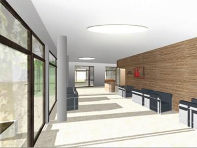 Das von feddersonarchitekten entworfene Kompetenzzentrum gliedert sich in drei Baukörper
