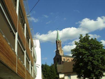 Blick vom Theresienheim auf die St. Bonifatius Kirche in Baden-Baden