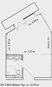 Beispiel für ein Zweibettzimmer im Betreuungszentrum Georg-Behrmann-Stiftung