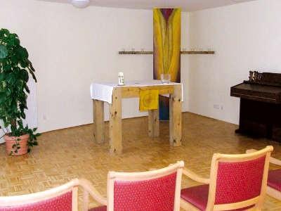 Der liebevoll gestaltete Andachtsraum